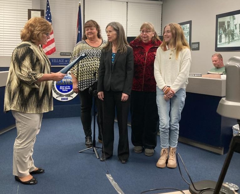 Alex McDonald and Denise Driehaus at Cleves Council Meeting