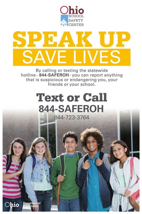 Speak Up poster for free hotline.